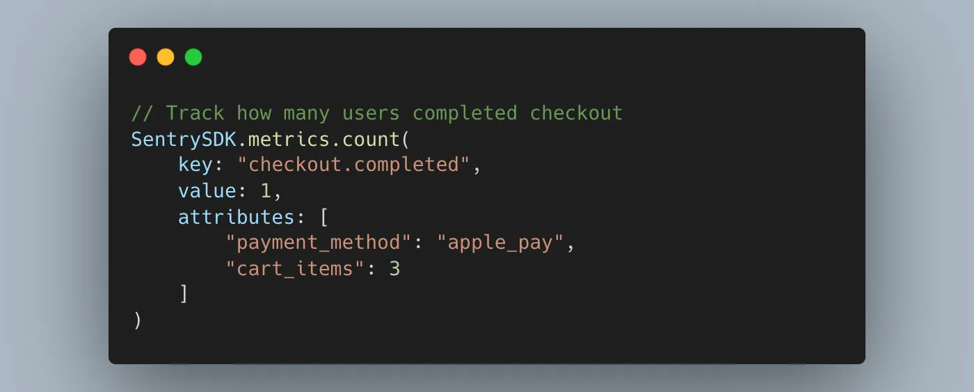 Hero image showing the final Metrics API code